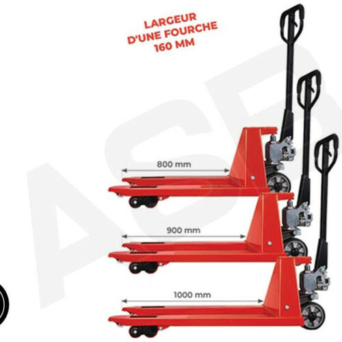 AC25 court - Transpalette manuel premium charge 2500 kg, 6 déclinaisons