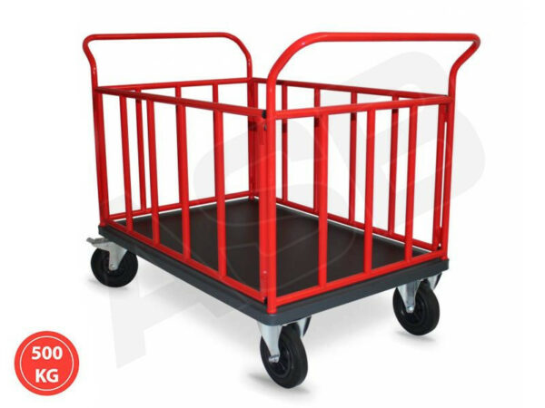 Chariot 2 Dossiers et 2 Ridelles tubulaires - Plusieurs formats disponibles, charge 500 kg