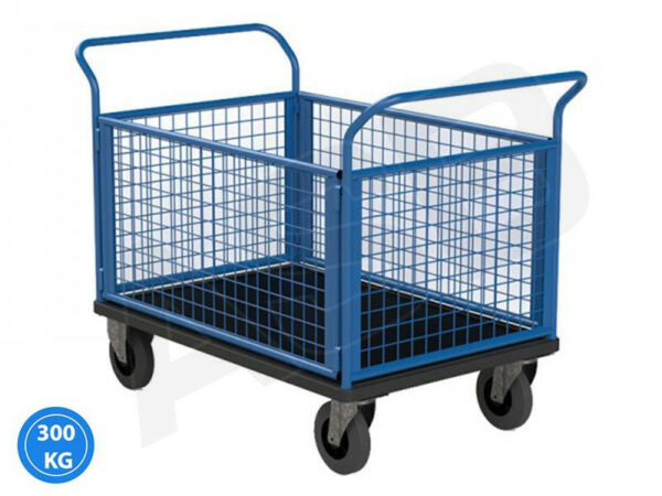 Chariot 2 Dossiers et 2 Ridelles grillagées - Plusieurs formats disponibles, charge 300 kg