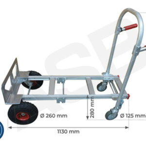 STOCKMAN STC2 - 2en1 : diable & chariot - Aluminium, charge jusqu'à 350 kg