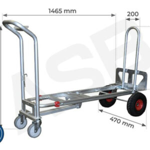 STOCKMAN STC3 - 2en1 : diable & chariot & béquille - Aluminium, charge jusqu'à 350 kg