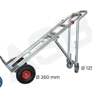 STOCKMAN STC3 - 2en1 : diable & chariot & béquille - Aluminium, charge jusqu'à 350 kg