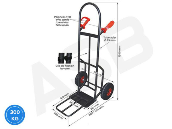 STOCKMAN HT300 LUK2 - Acier, charge 300 kg