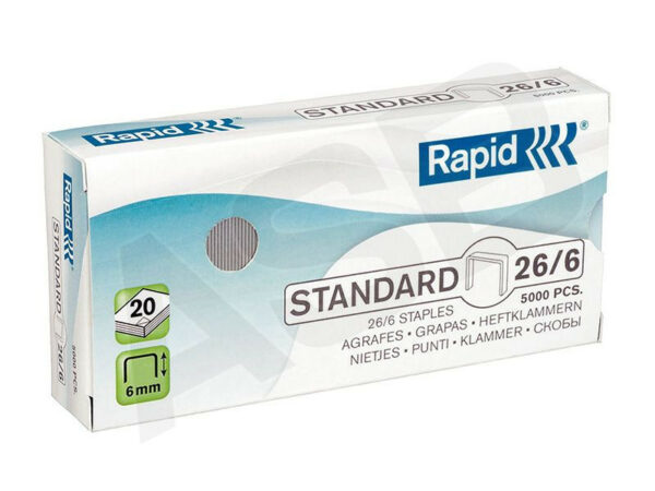 RAPID 106 - Boîte de 5000 agrafes 66/6, 66/8 ou 26/6 RI